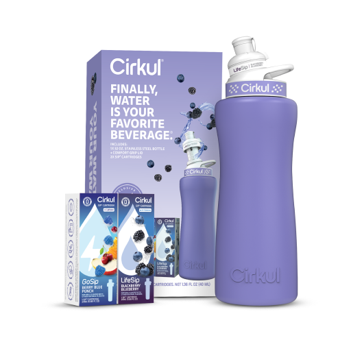32oz. Matte Periwinkle Stainless Steel Bottle Starter Kit O6
